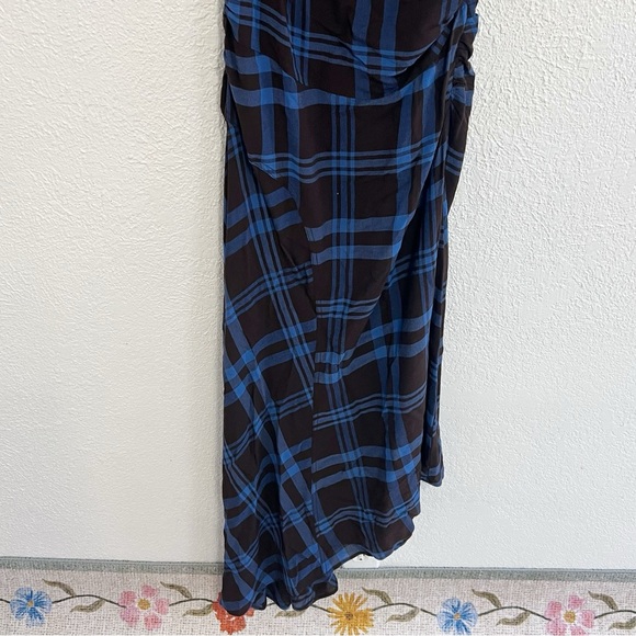 NWT A.L.C. Iggy Plaid Draped High-Neck Assymetrical Dress - Picture 8 of 13